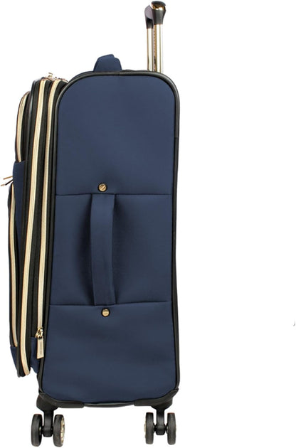 REACTION Chelsea Chevron Quilted Luggage, Black, Underseater, 17-Inch Carry On