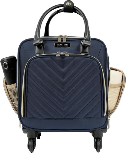 REACTION Chelsea Chevron Quilted Luggage, Black, Underseater, 17-Inch Carry On