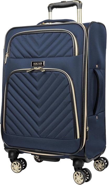 REACTION Chelsea Chevron Quilted Luggage, Black, Underseater, 17-Inch Carry On