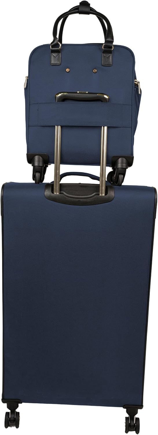 REACTION Chelsea Chevron Quilted Luggage, Black, Underseater, 17-Inch Carry On