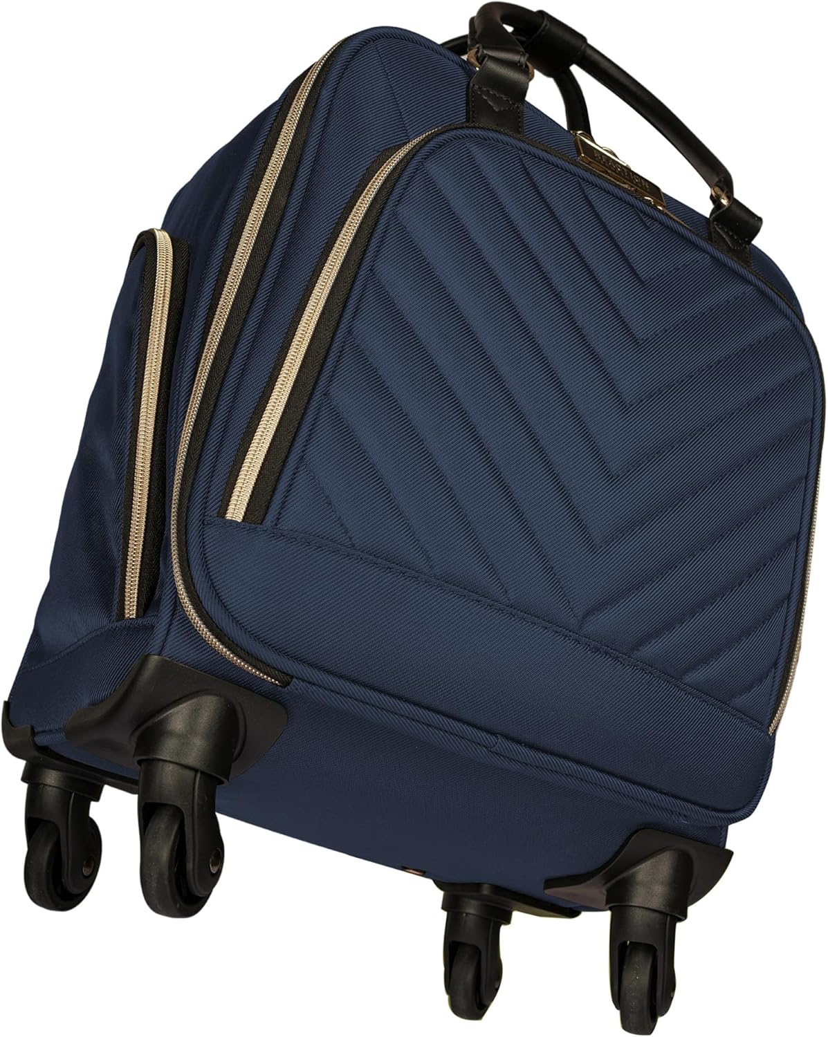 REACTION Chelsea Chevron Quilted Luggage, Black, Underseater, 17-Inch Carry On