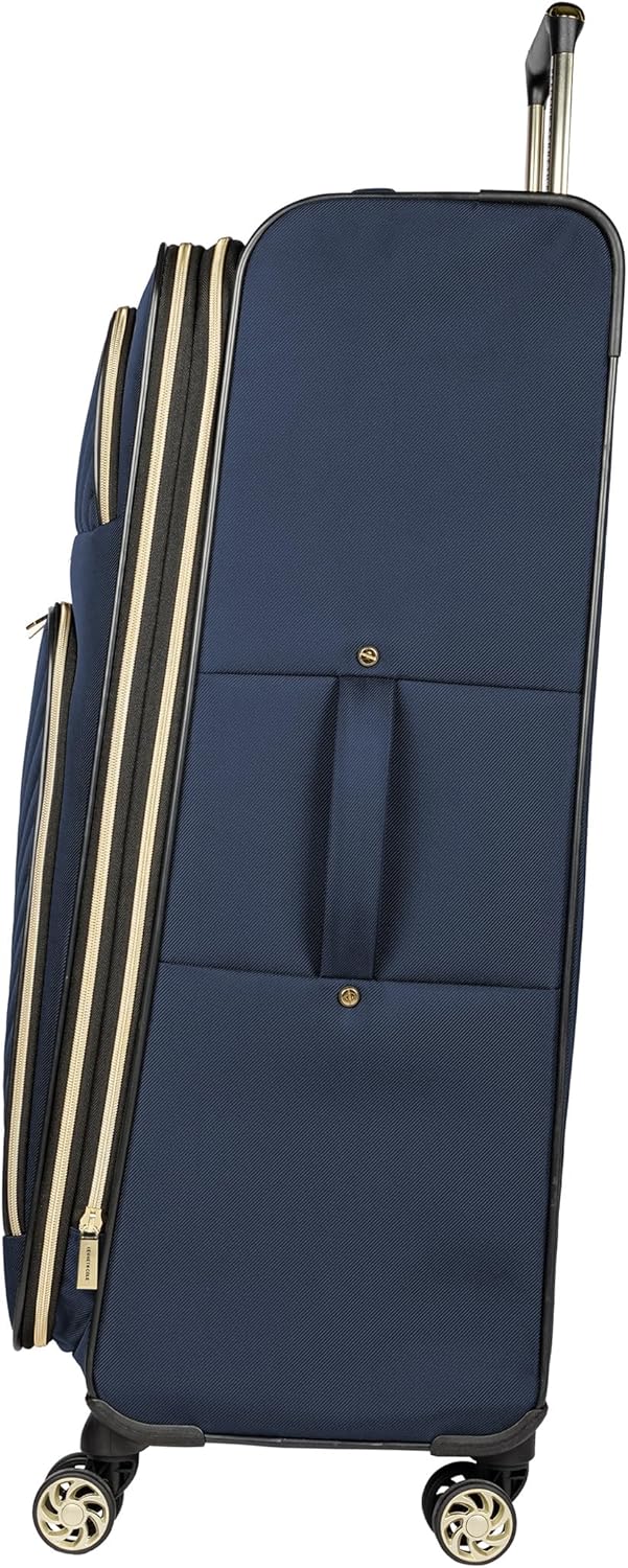REACTION Chelsea Chevron Quilted Luggage, Black, Underseater, 17-Inch Carry On