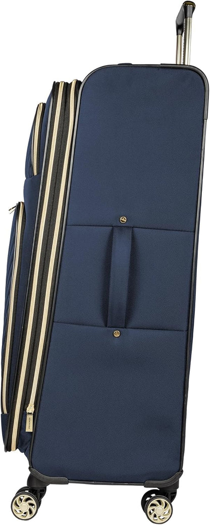 REACTION Chelsea Chevron Quilted Luggage, Black, Underseater, 17-Inch Carry On
