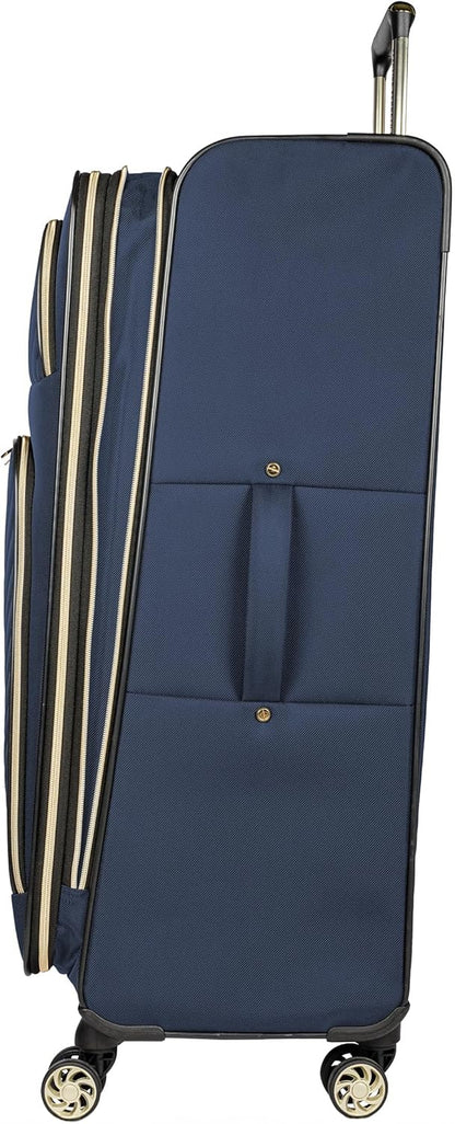 REACTION Chelsea Chevron Quilted Luggage, Black, Underseater, 17-Inch Carry On