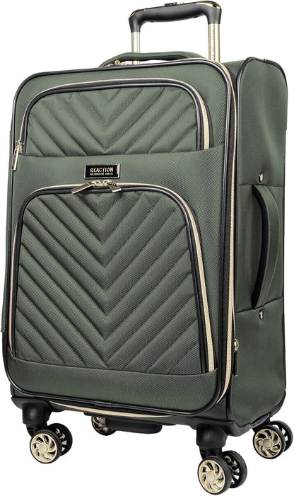 REACTION Chelsea Chevron Quilted Luggage, Black, Underseater, 17-Inch Carry On
