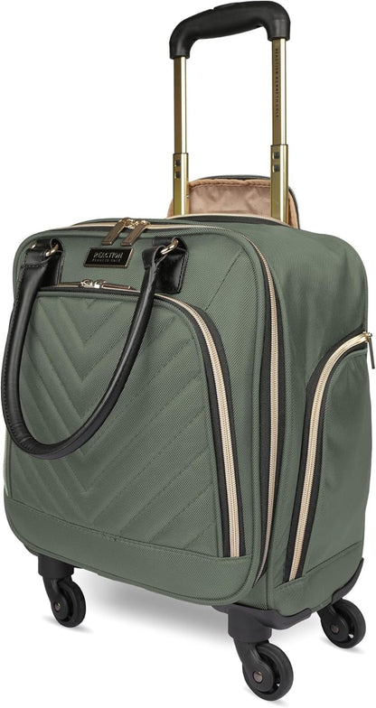 REACTION Chelsea Chevron Quilted Luggage, Black, Underseater, 17-Inch Carry On