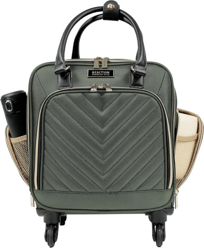REACTION Chelsea Chevron Quilted Luggage, Black, Underseater, 17-Inch Carry On