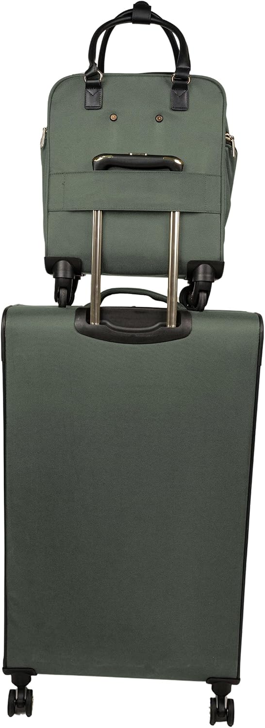 REACTION Chelsea Chevron Quilted Luggage, Black, Underseater, 17-Inch Carry On