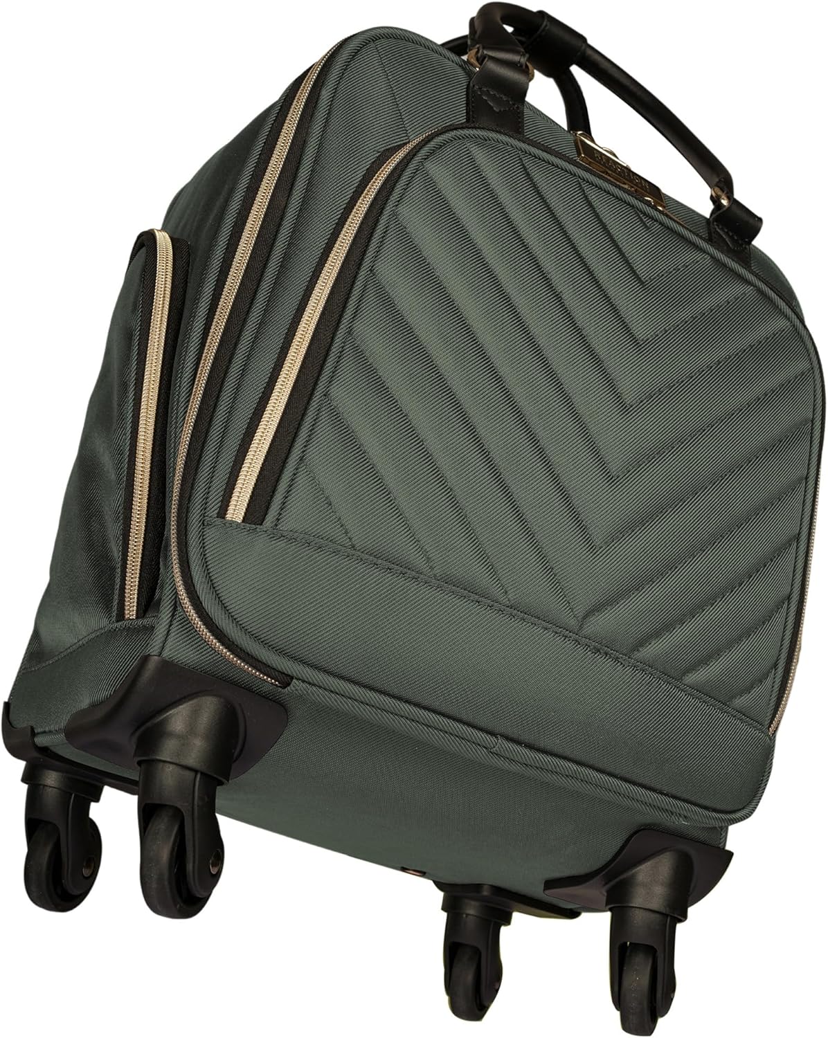 REACTION Chelsea Chevron Quilted Luggage, Black, Underseater, 17-Inch Carry On