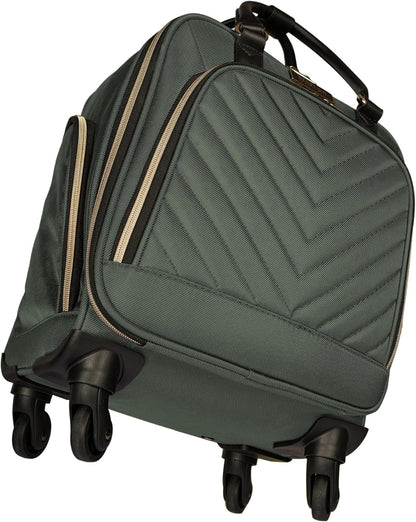 REACTION Chelsea Chevron Quilted Luggage, Black, Underseater, 17-Inch Carry On