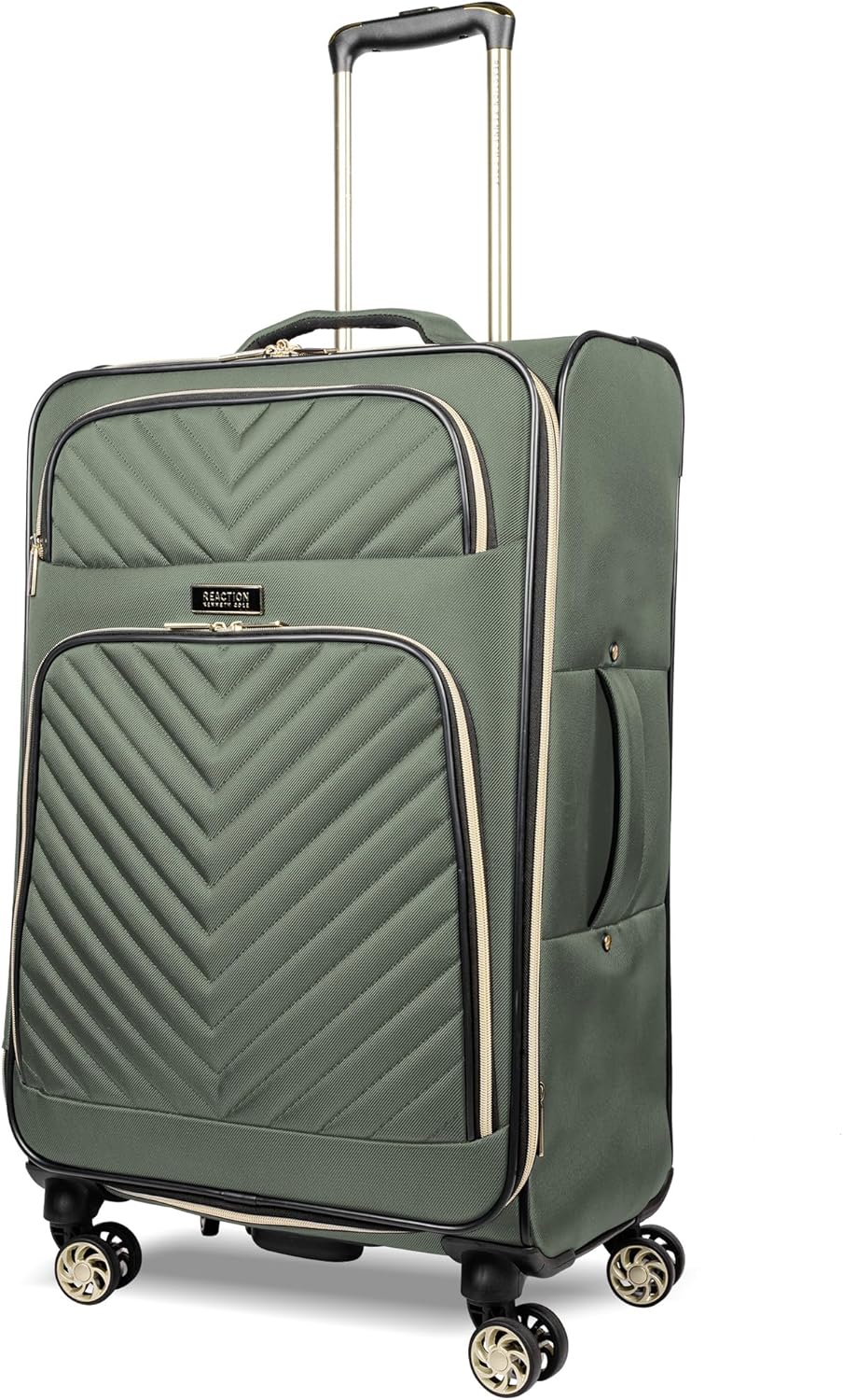 REACTION Chelsea Chevron Quilted Luggage, Black, Underseater, 17-Inch Carry On