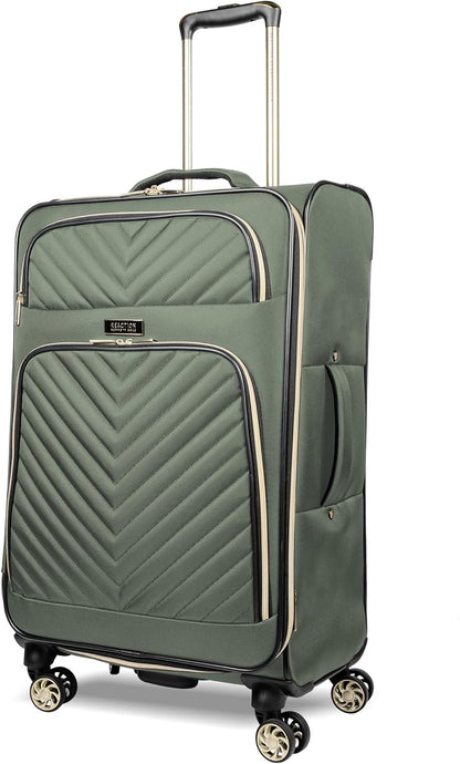 REACTION Chelsea Chevron Quilted Luggage, Black, Underseater, 17-Inch Carry On