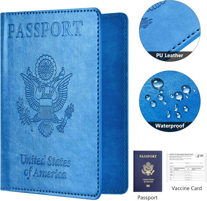 Eoehro Passport Holder for Travel Essentials-2Pack, Passport Wallet Cover Case for Travel Must Haves Accessories,Passport Book Holders for Women and Men