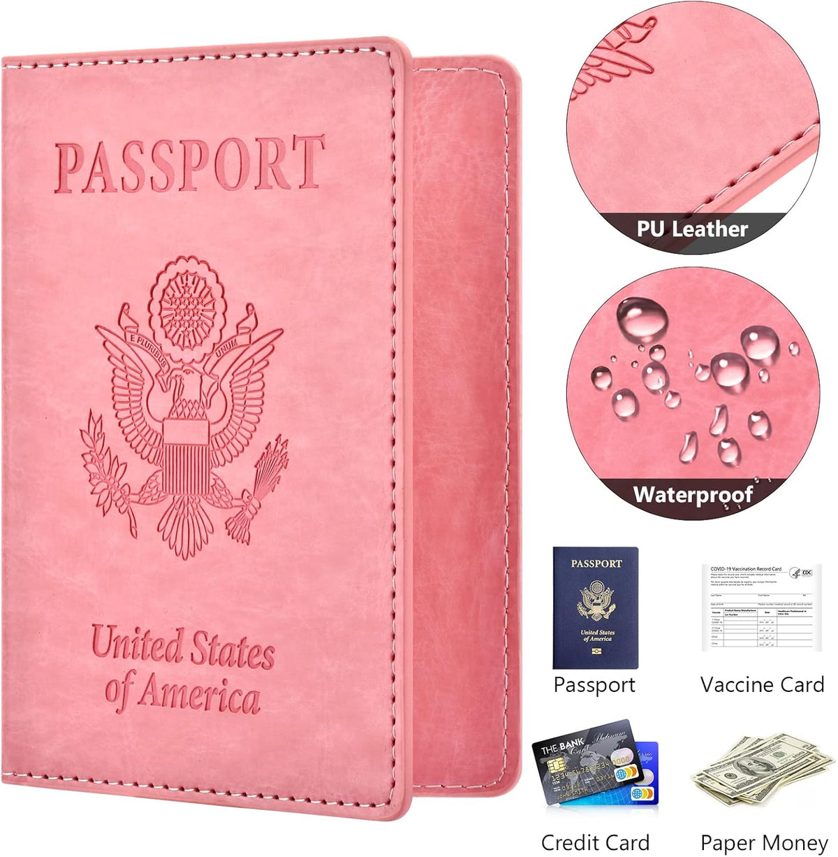 Eoehro Passport Holder for Travel Essentials-2Pack, Passport Wallet Cover Case for Travel Must Haves Accessories,Passport Book Holders for Women and Men