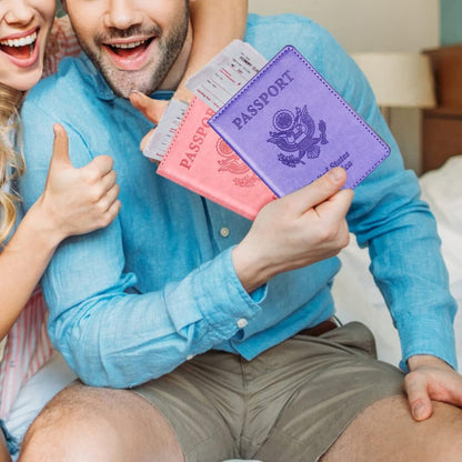 Eoehro Passport Holder for Travel Essentials-2Pack, Passport Wallet Cover Case for Travel Must Haves Accessories,Passport Book Holders for Women and Men