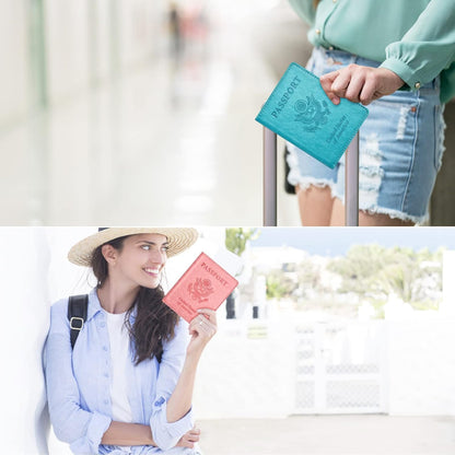 Eoehro Passport Holder for Travel Essentials-2Pack, Passport Wallet Cover Case for Travel Must Haves Accessories,Passport Book Holders for Women and Men