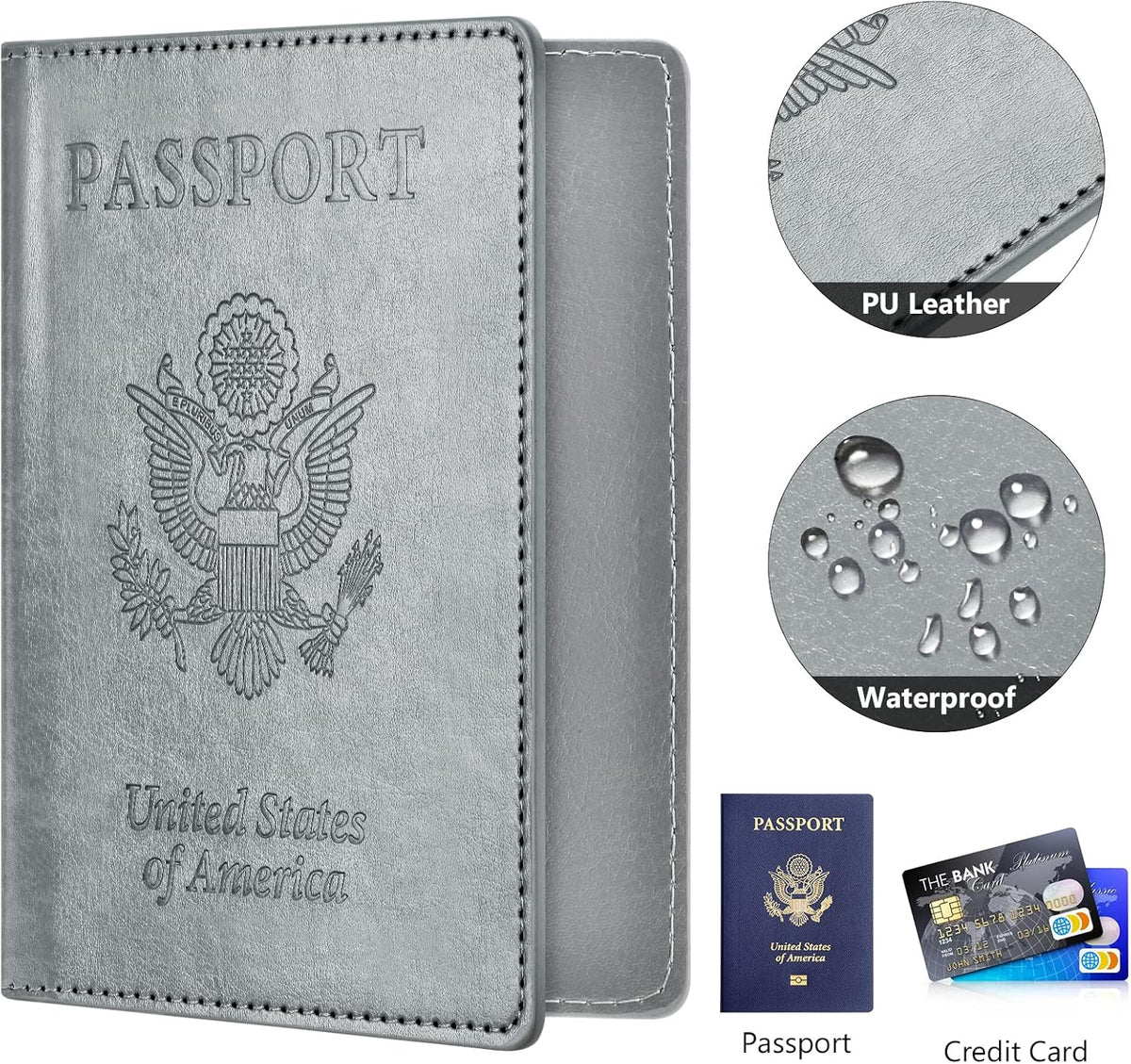 Eoehro Passport Holder for Travel Essentials-2Pack, Passport Wallet Cover Case for Travel Must Haves Accessories,Passport Book Holders for Women and Men