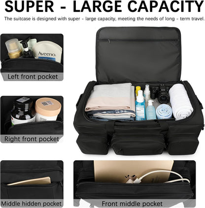 120L 3 Wheel Tactical Rolling Duffle Bag, Heavy Duty Military Deployment Luggage, 900D Waterproof Duffel for Camping Travel Outdoor Sports