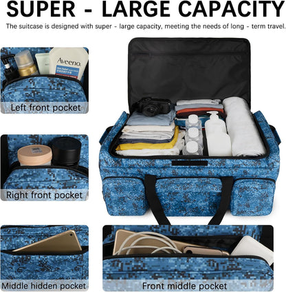 120L 3 Wheel Tactical Rolling Duffle Bag, Heavy Duty Military Deployment Luggage, 900D Waterproof Duffel for Camping Travel Outdoor Sports