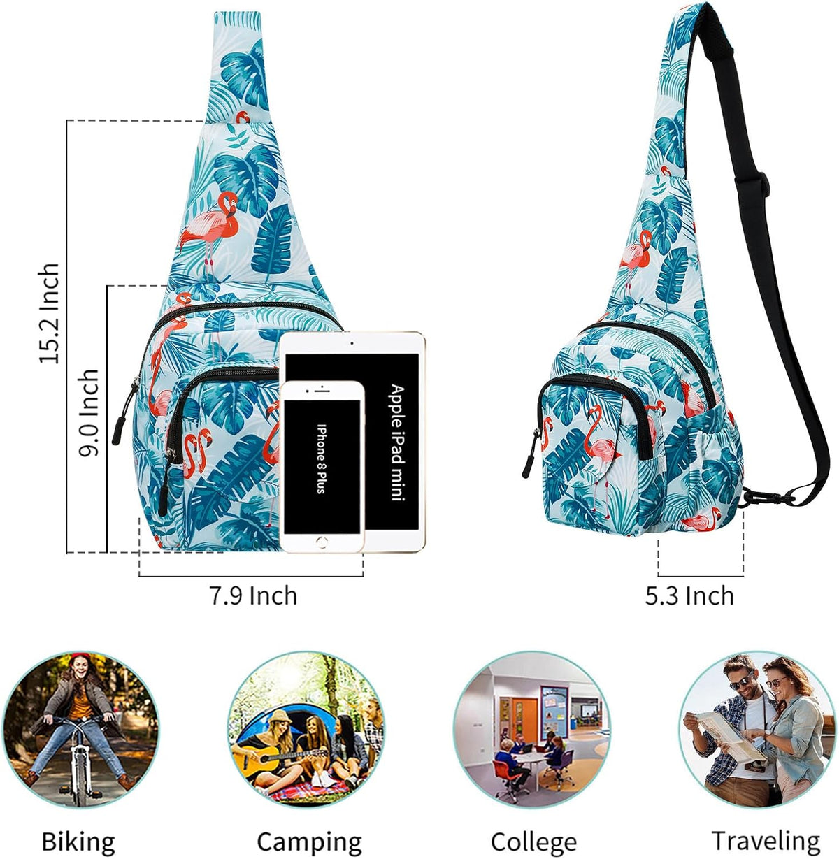 Small Sling Bag for Women Crossbody Backpack Hiking Travel Daypack Chest Bag Lightweight Shoulder Bag
