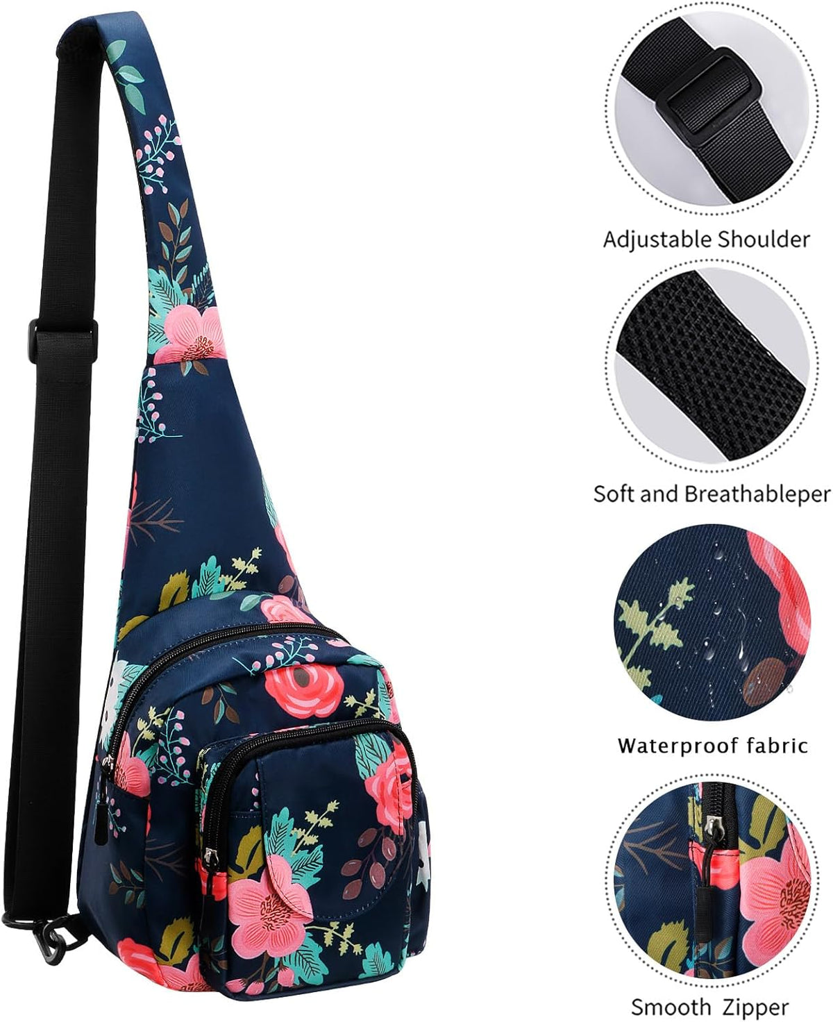 Small Sling Bag for Women Crossbody Backpack Hiking Travel Daypack Chest Bag Lightweight Shoulder Bag