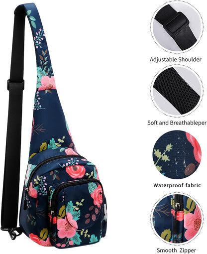 Small Sling Bag for Women Crossbody Backpack Hiking Travel Daypack Chest Bag Lightweight Shoulder Bag