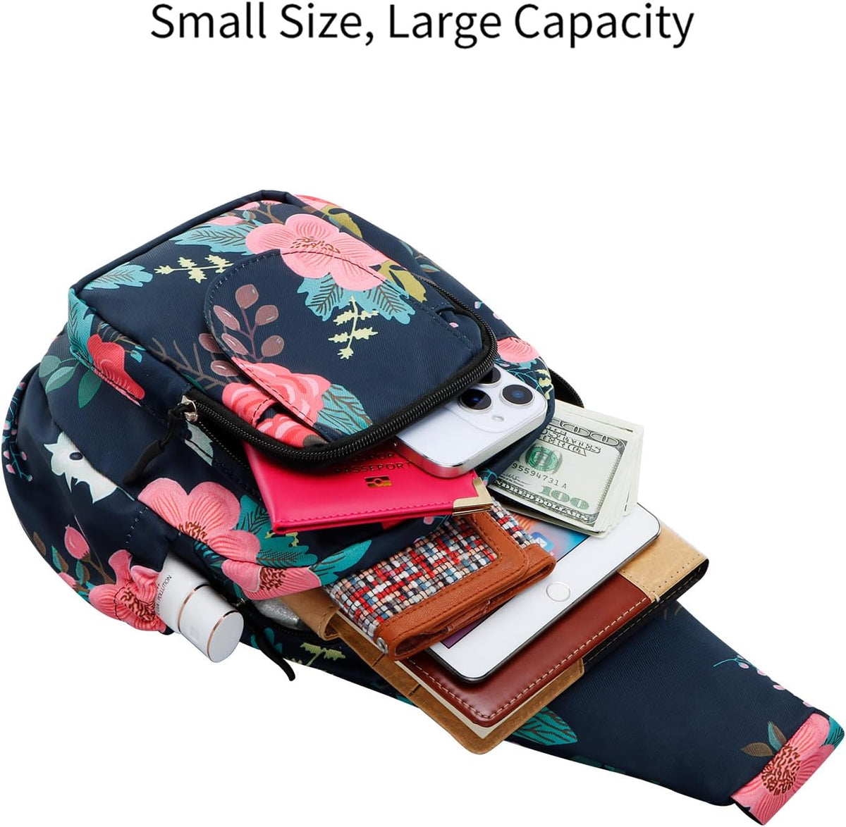 Small Sling Bag for Women Crossbody Backpack Hiking Travel Daypack Chest Bag Lightweight Shoulder Bag
