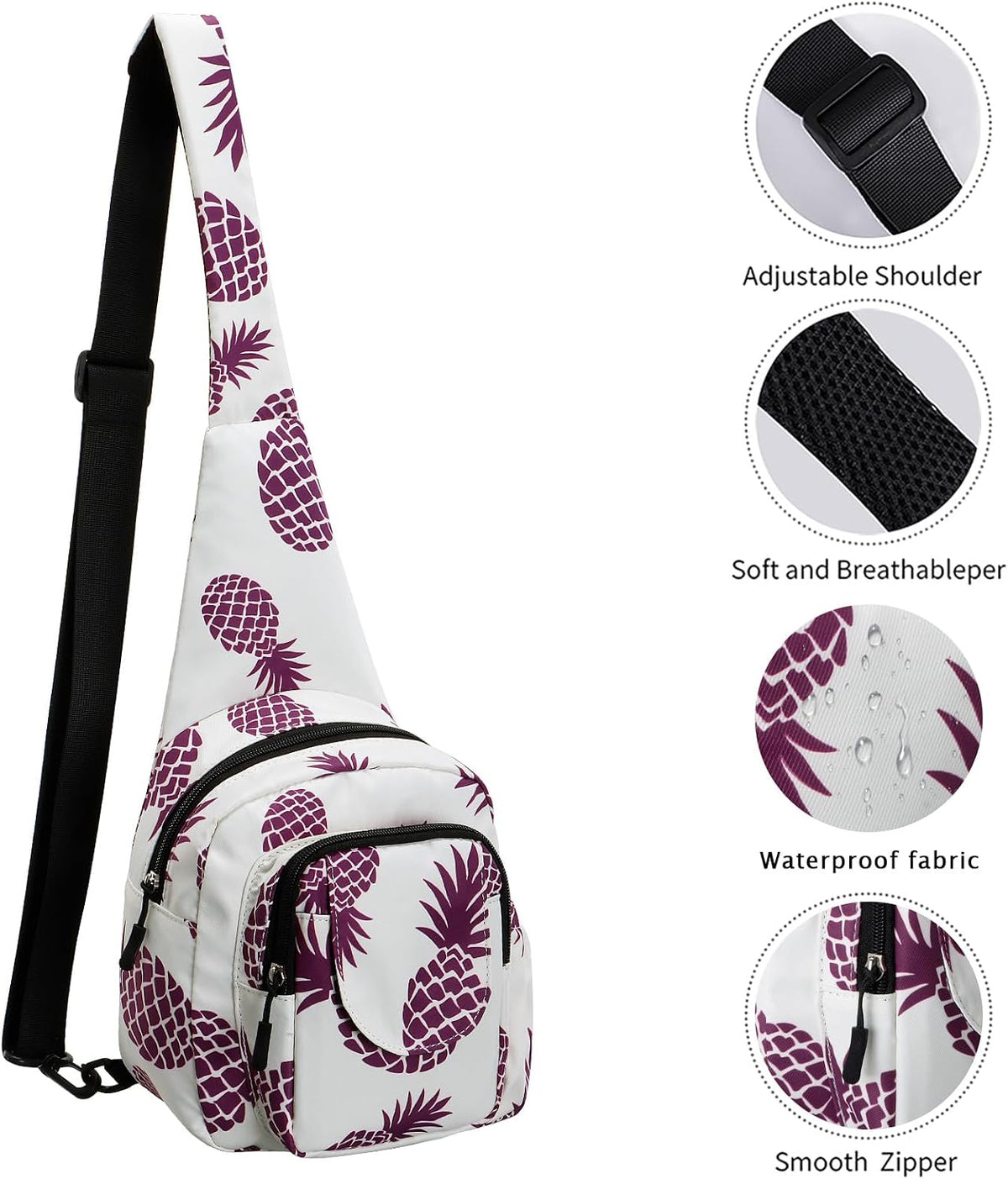 Small Sling Bag for Women Crossbody Backpack Hiking Travel Daypack Chest Bag Lightweight Shoulder Bag