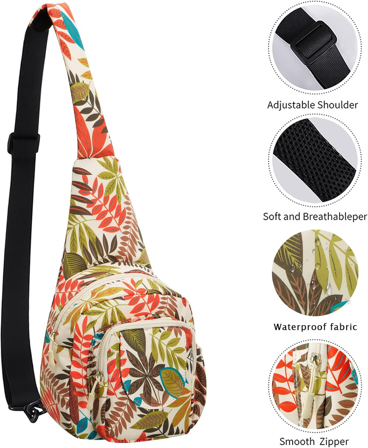 Small Sling Bag for Women Crossbody Backpack Hiking Travel Daypack Chest Bag Lightweight Shoulder Bag