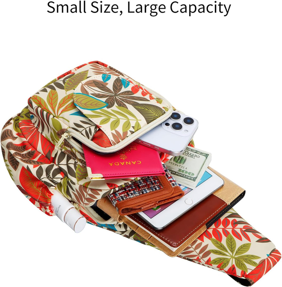 Small Sling Bag for Women Crossbody Backpack Hiking Travel Daypack Chest Bag Lightweight Shoulder Bag