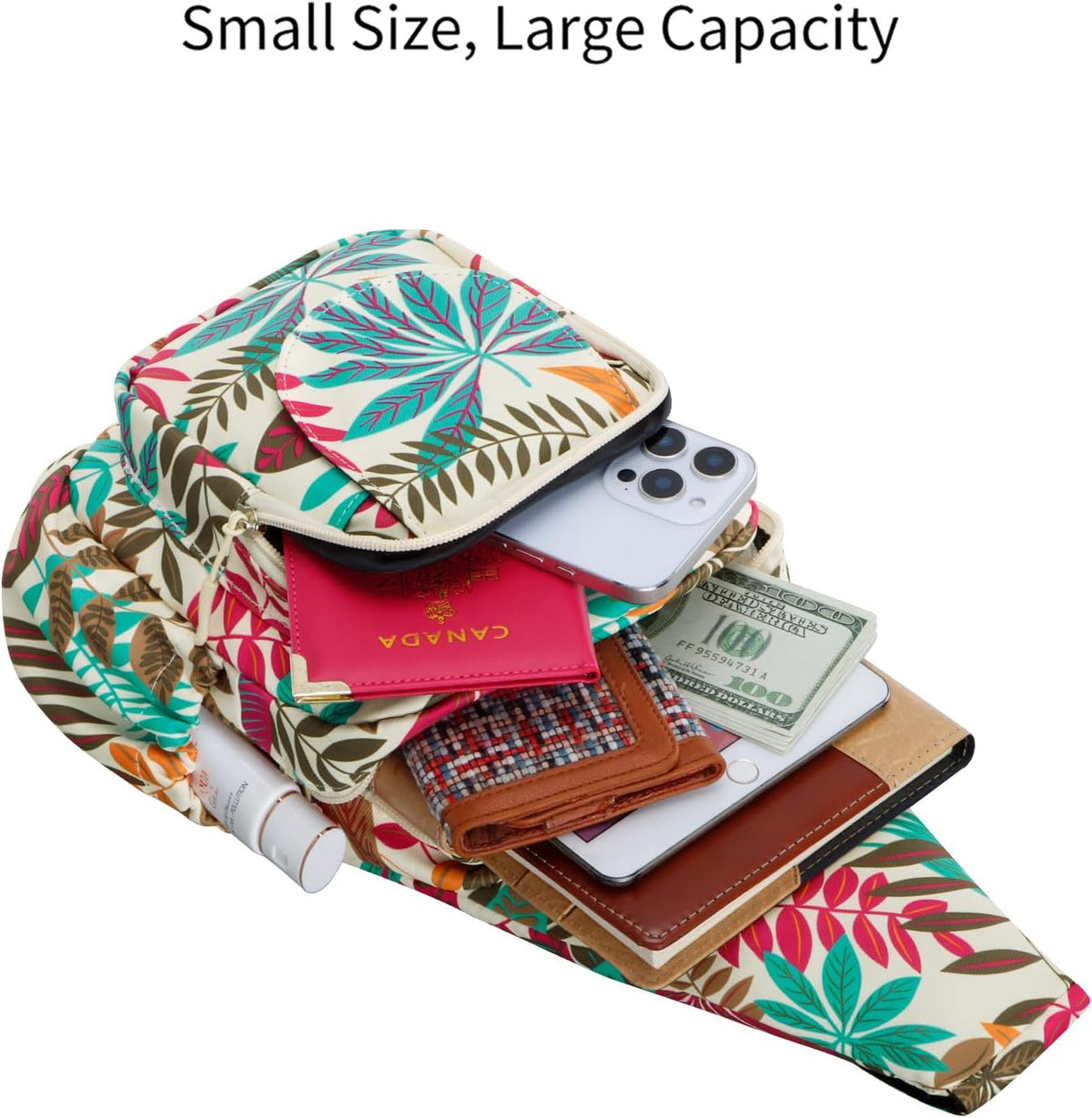 Small Sling Bag for Women Crossbody Backpack Hiking Travel Daypack Chest Bag Lightweight Shoulder Bag