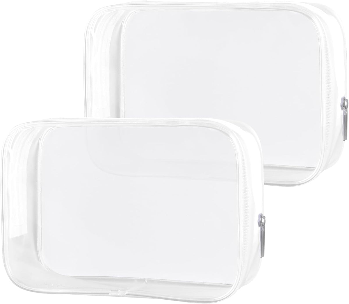 2 Pack Travel Toiletry Bag, TSA Approved Toiletry Bag Clear Makeup Bag Quart Size Portable Cosmetic Bags Carry on Travel Accessories Bag for Women Men - Clear