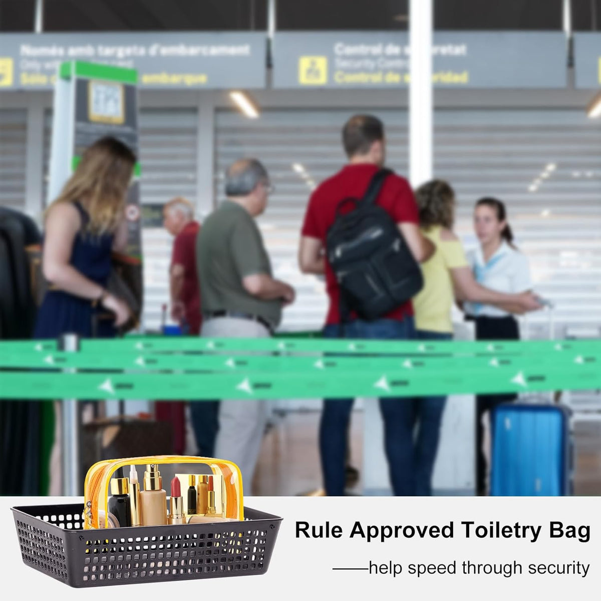 2 Pack Travel Toiletry Bag, TSA Approved Toiletry Bag Clear Makeup Bag Quart Size Portable Cosmetic Bags Carry on Travel Accessories Bag for Women Men - Clear