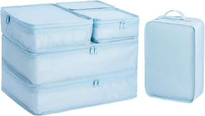 Packing cubes for Travel, Luggage Organizer Bags 6 Set Packing Cubes for Suitcases Travel Essentials for Carry on Mesh Suitcase Organizer with Shoe Bag (pink)