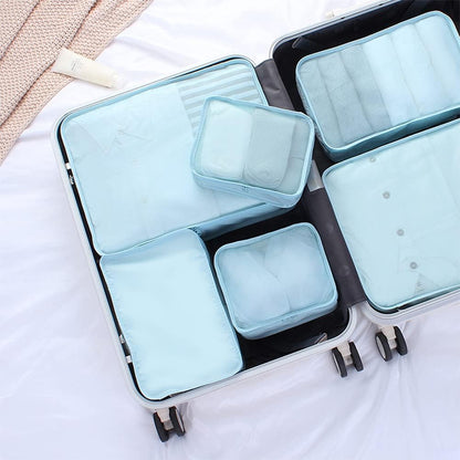 Packing cubes for Travel, Luggage Organizer Bags 6 Set Packing Cubes for Suitcases Travel Essentials for Carry on Mesh Suitcase Organizer with Shoe Bag (pink)