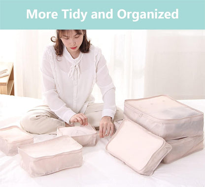 Packing cubes for Travel, Luggage Organizer Bags 6 Set Packing Cubes for Suitcases Travel Essentials for Carry on Mesh Suitcase Organizer with Shoe Bag (pink)