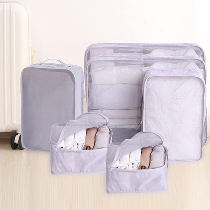 Packing cubes for Travel, Luggage Organizer Bags 6 Set Packing Cubes for Suitcases Travel Essentials for Carry on Mesh Suitcase Organizer with Shoe Bag (pink)
