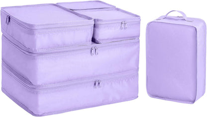 Packing cubes for Travel, Luggage Organizer Bags 6 Set Packing Cubes for Suitcases Travel Essentials for Carry on Mesh Suitcase Organizer with Shoe Bag (pink)