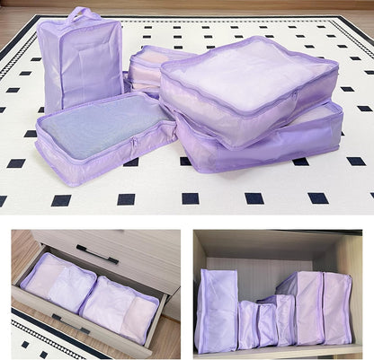 Packing cubes for Travel, Luggage Organizer Bags 6 Set Packing Cubes for Suitcases Travel Essentials for Carry on Mesh Suitcase Organizer with Shoe Bag (pink)