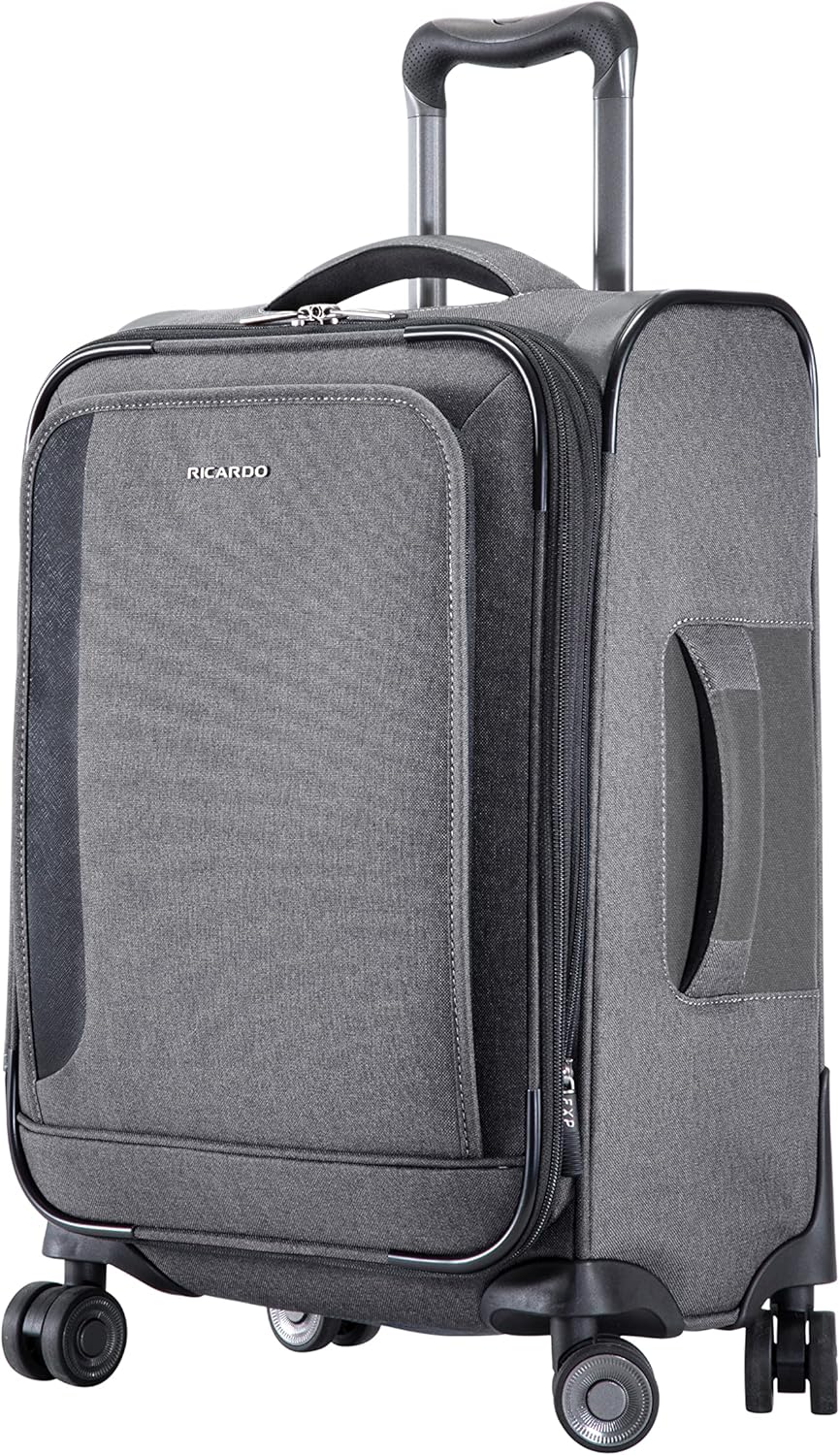 Malibu Bay 3.0 Softside, 4 Wheel Spinner, Lightweight Suitcase, Unisex, Stylish, Blue, Carry-On 20-Inch