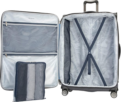 Malibu Bay 3.0 Softside, 4 Wheel Spinner, Lightweight Suitcase, Unisex, Stylish, Blue, Carry-On 20-Inch