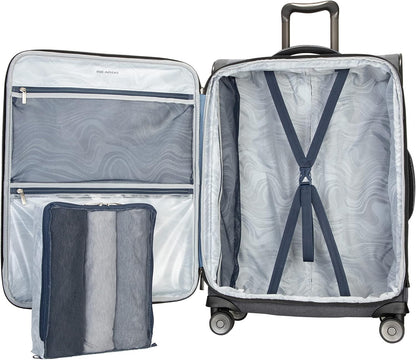 Malibu Bay 3.0 Softside, 4 Wheel Spinner, Lightweight Suitcase, Unisex, Stylish, Blue, Carry-On 20-Inch