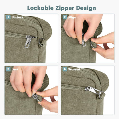 Anti Theft Crossbody Bag for Women, RFID Blocking Travel Purse with Lockable Zippers & Slash Resistant Strap