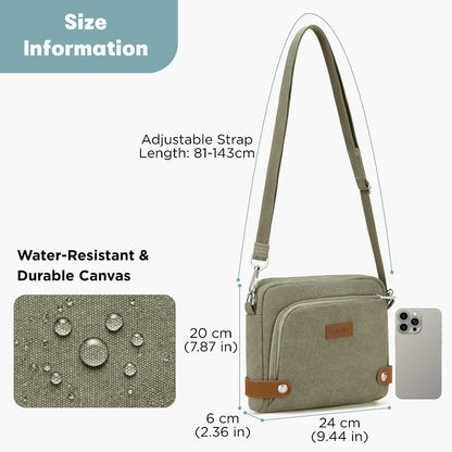 Anti Theft Crossbody Bag for Women, RFID Blocking Travel Purse with Lockable Zippers & Slash Resistant Strap