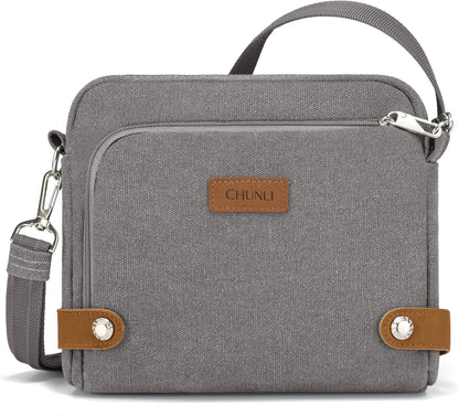 Anti Theft Crossbody Bag for Women, RFID Blocking Travel Purse with Lockable Zippers & Slash Resistant Strap