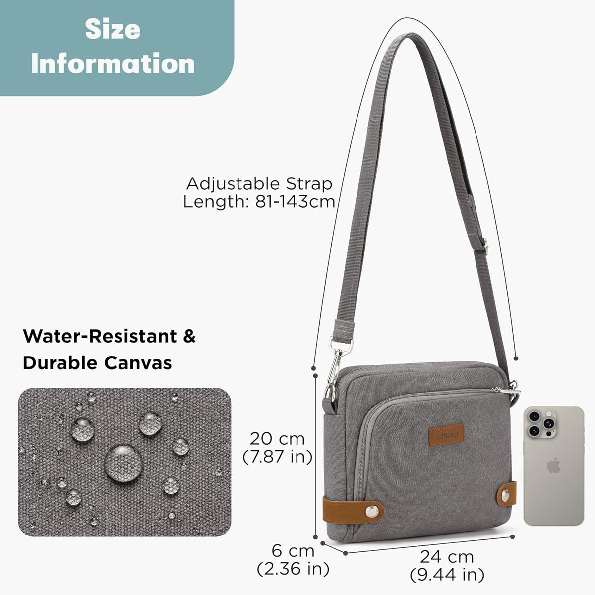 Anti Theft Crossbody Bag for Women, RFID Blocking Travel Purse with Lockable Zippers & Slash Resistant Strap