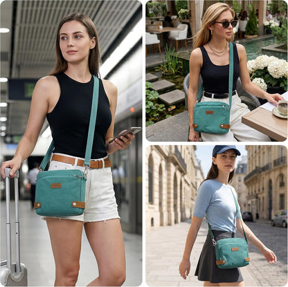 Anti Theft Crossbody Bag for Women, RFID Blocking Travel Purse with Lockable Zippers & Slash Resistant Strap