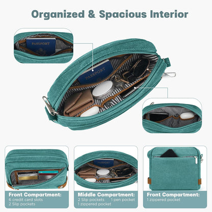 Anti Theft Crossbody Bag for Women, RFID Blocking Travel Purse with Lockable Zippers & Slash Resistant Strap