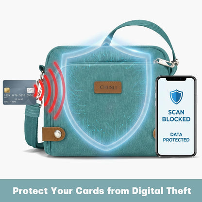 Anti Theft Crossbody Bag for Women, RFID Blocking Travel Purse with Lockable Zippers & Slash Resistant Strap