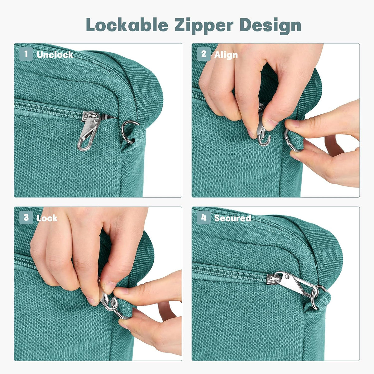 Anti Theft Crossbody Bag for Women, RFID Blocking Travel Purse with Lockable Zippers & Slash Resistant Strap